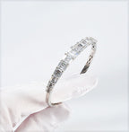 Handmade Baguette Zircon 925 Sterling Silver Bracelet, Wedding Jewelry