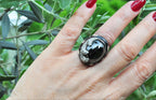 Handmade Onyx Zircon Silver Ring, Anniversary Jewelry Gift