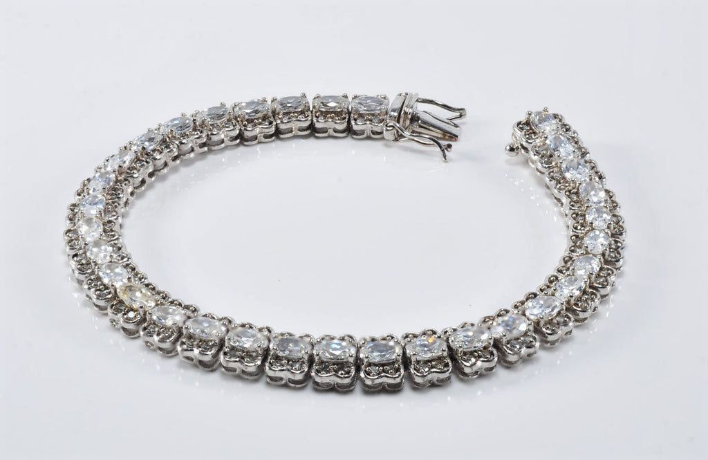 Handmade Genuine Baguette Zircon Gemstone Silver Bracelet, Zircon Bracelet Jewelry,Handcrafted, Gift For Her, Wedding Gift