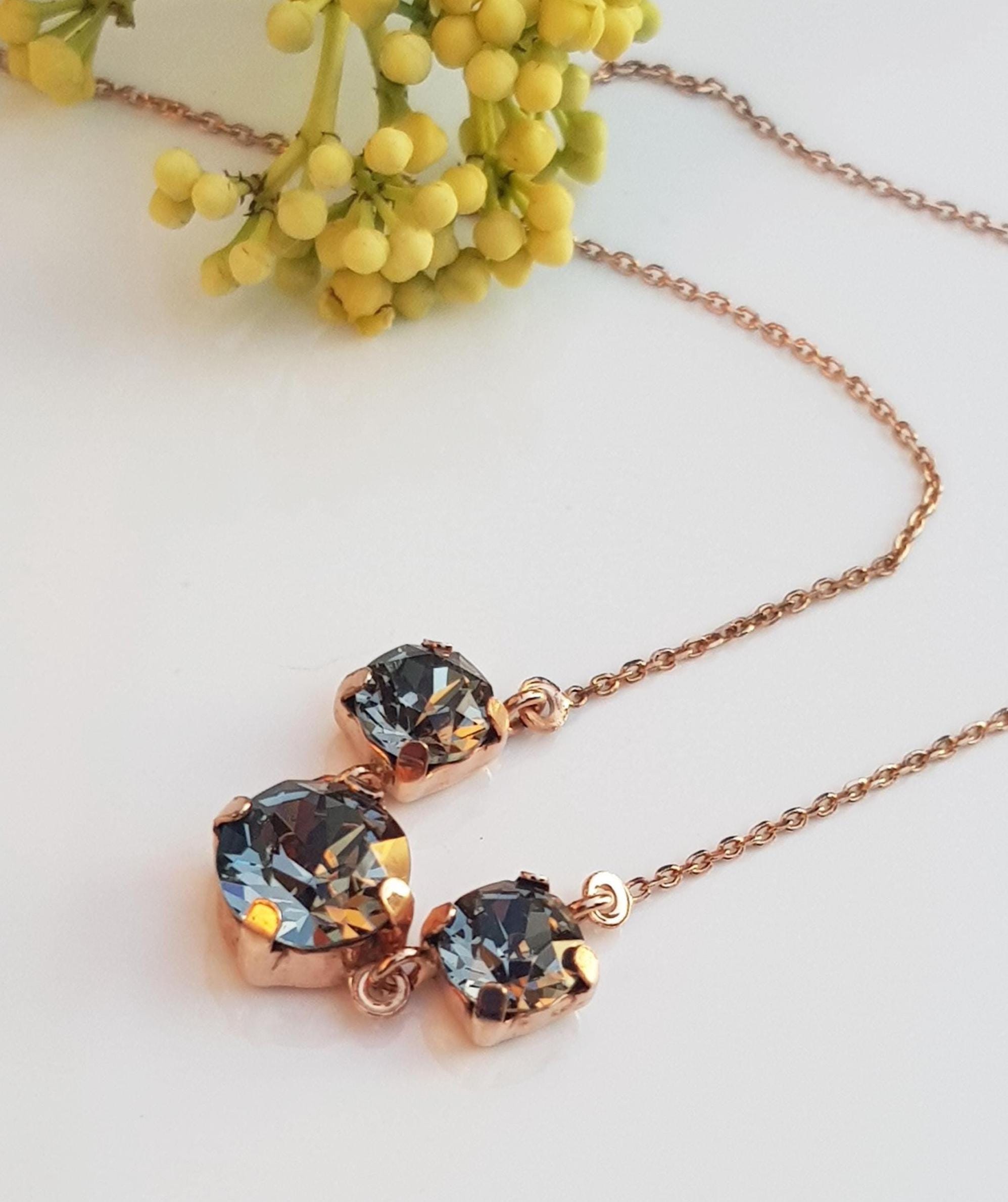 Handmade Aquamarine Rose Silver Necklace,Handcrafted Genuine Aquamarine Necklace, Aquamarine Gemstone Jewelry Gift for Her