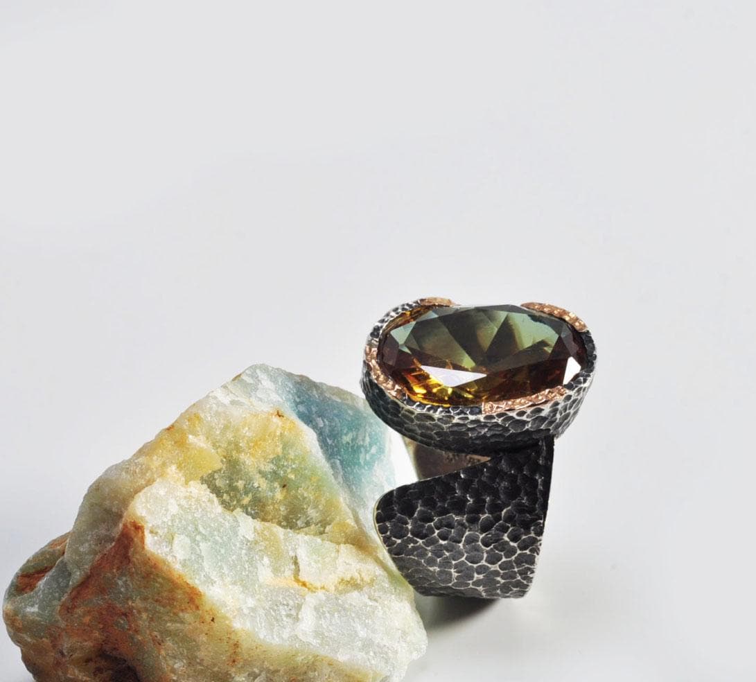 Handmade Sultanite Ring in Sterling Silver, Unique Gemstone Jewelry, Color‑Changing Design