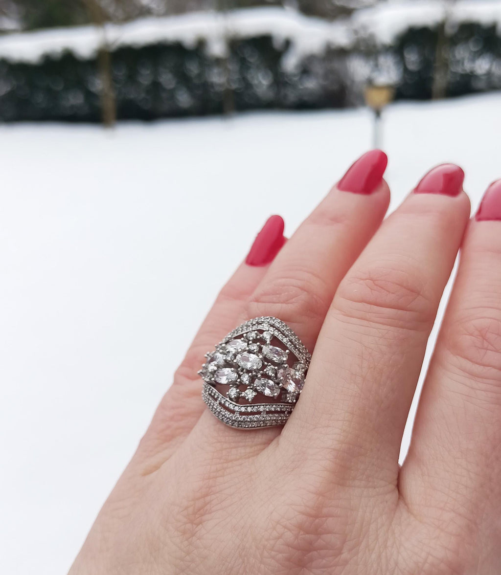 Handmade Zircon 925 Sterling Silver Ring, Handcrafted Zircon Jewelry,Wedding Ring Gift, Anniversary Gift for Her