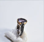 Handmade Genuine Amethyst Silver Ring, Handcrafted Amethyst Jewelry,Wedding Ring Gift, 925 Sterling Silver Amethyst Ring,Gift for her