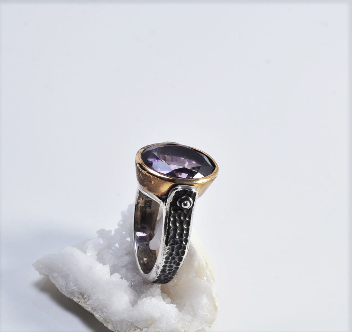 Handmade Genuine Amethyst Silver Ring, Handcrafted Amethyst Jewelry,Wedding Ring Gift, 925 Sterling Silver Amethyst Ring,Gift for her