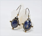 Handmade Genuine Natural Lapis Lazuli Silver Earring,Lapis Lazuli Earring Jewelry,Handcrafted Earring Gift for Her