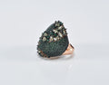 Handmade Emerald and Zircon Silver Ring, Handcrafted Emerald and Zircon Jewelry, 925 Sterling Silver Emerald and Zircon Ring,Gift for Her