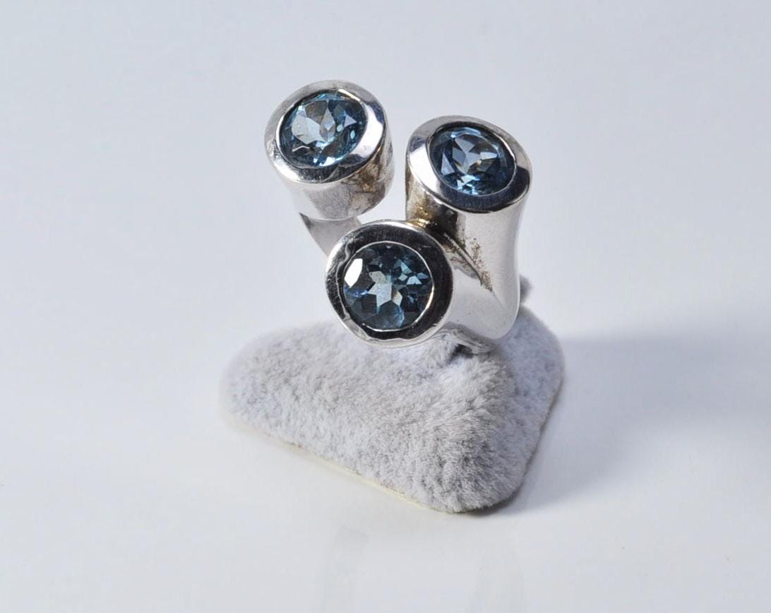 Handmade Aquamarine Ring: 925 Sterling Silver Jewelry Gift
