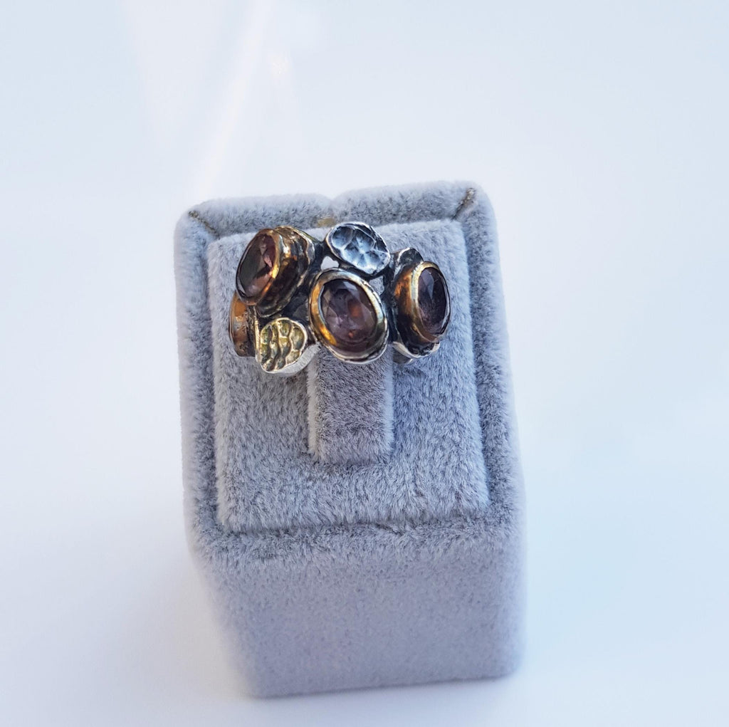 Handmade Color Changing Sultanite Silver Ring: Turkish Gemstone Jewelry