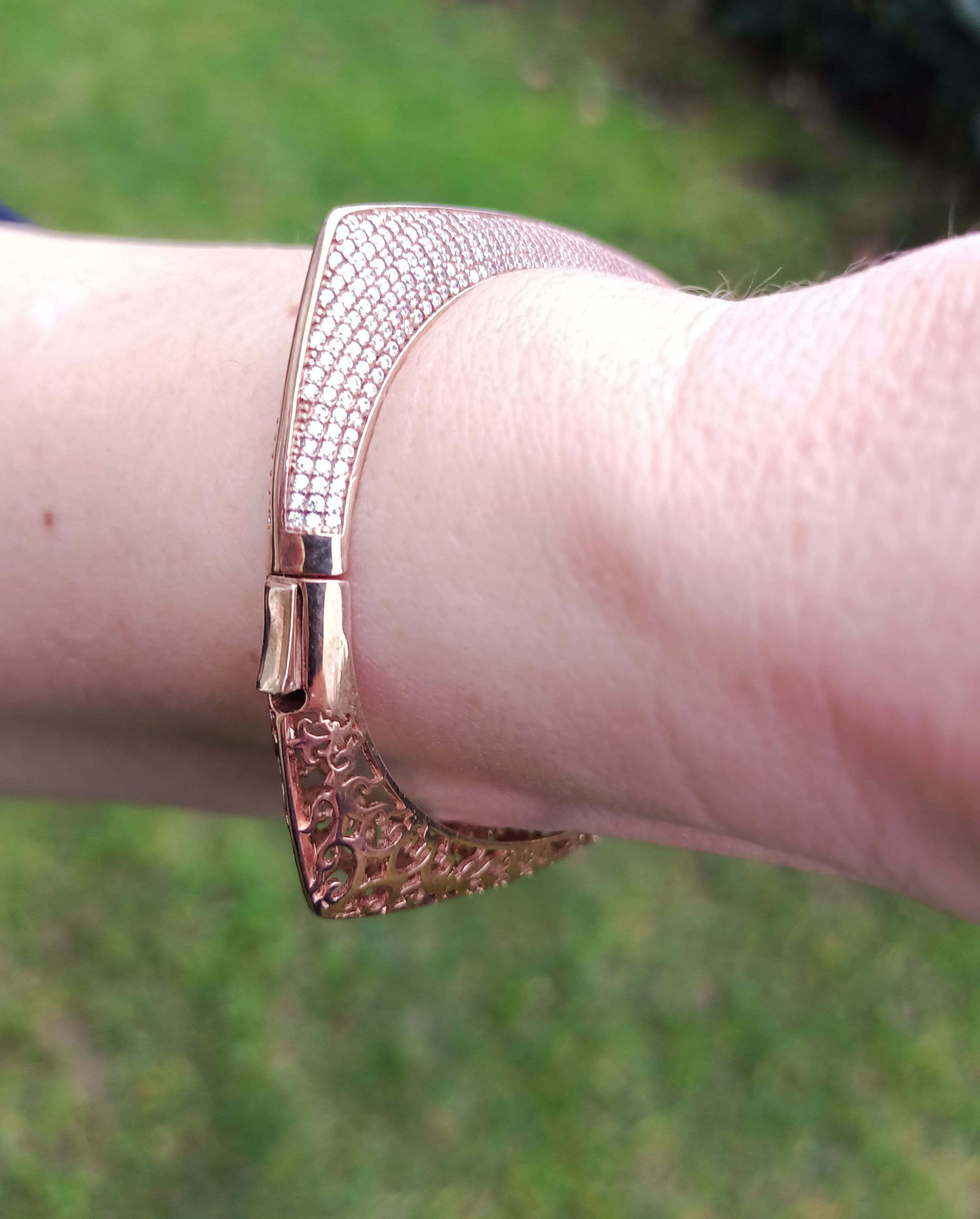 Handmade Genuine Zircon Gemstone Rose Silver Bracelet, Zircon Bracelet Jewelry,Handcrafted, Gift For Her, Wedding Gift