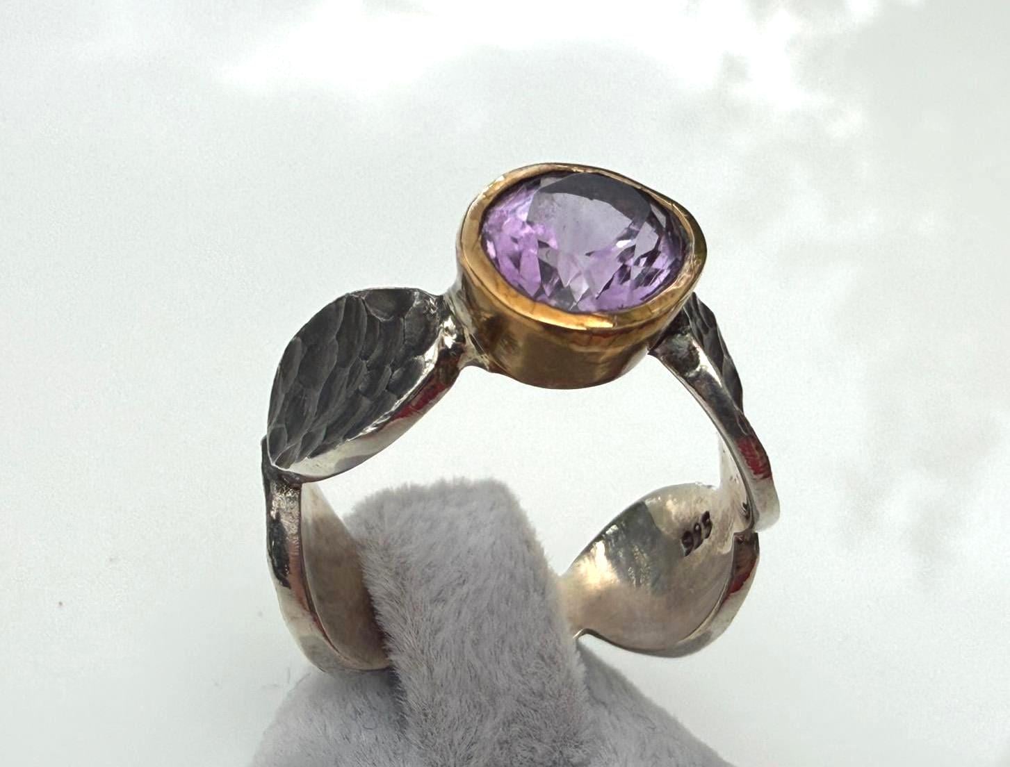 Handmade Amethyst Sterling Silver Ring: February Birthstone Jewelry