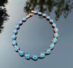 Handmade Neon Apatite Gemstone Bracelet: Rose Silver Jewelry