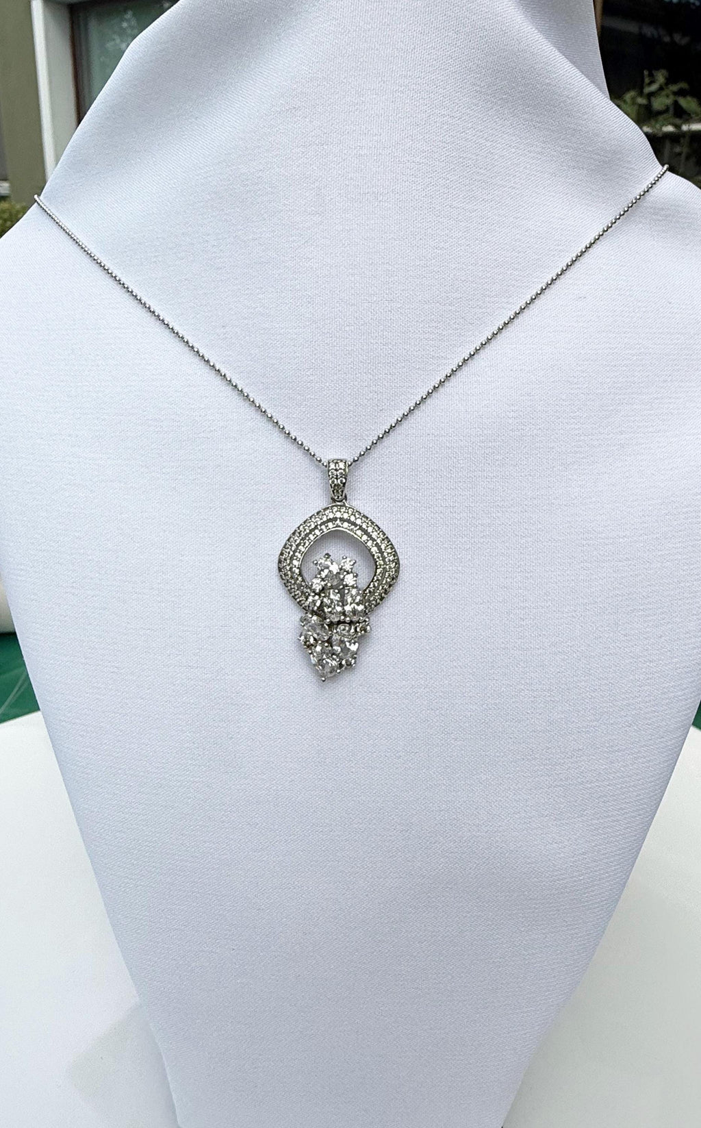Handmade Zircon 925 Sterling Silver Necklace: Wedding Jewelry