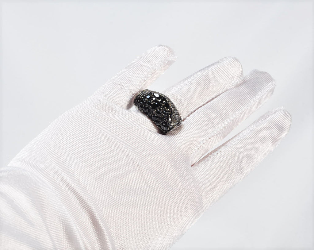 Handmade Zircon and Onyx Silver Ring, Handcrafted Zircon and Onyx Jewelry,Wedding Ring Gift, Black Silver Zircon and Onyx Ring,Gift for her