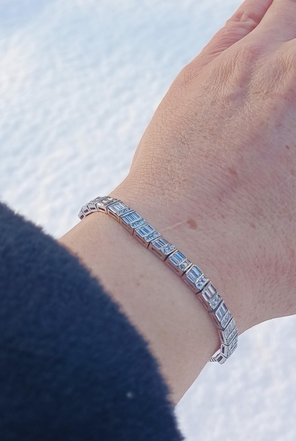 Handmade Genuine Zircon Gemstone Silver Bracelet, Zircon Bracelet Jewelry,Handcrafted Bracelet, Gift For Her