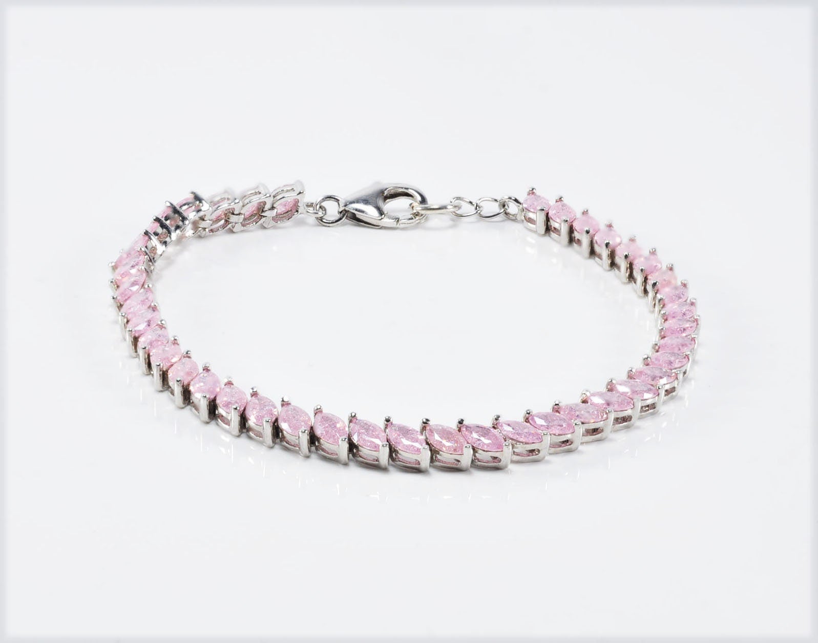 Handmade Sterling Silver Rose Quartz Bracelet, Gemstone Jewelry