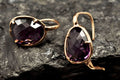 Handcrafted Amethyst Silver Earring, Handmade Amethyst Jewelry, 925 Sterling Silver and Genuine Gemstone Earring