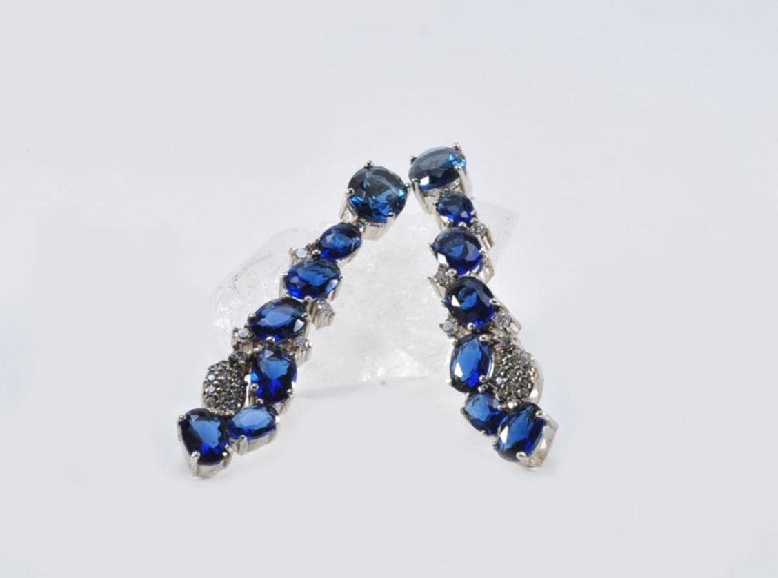 Handmade Sapphire Sterling Silver Earrings: September Birthstone Jewelry