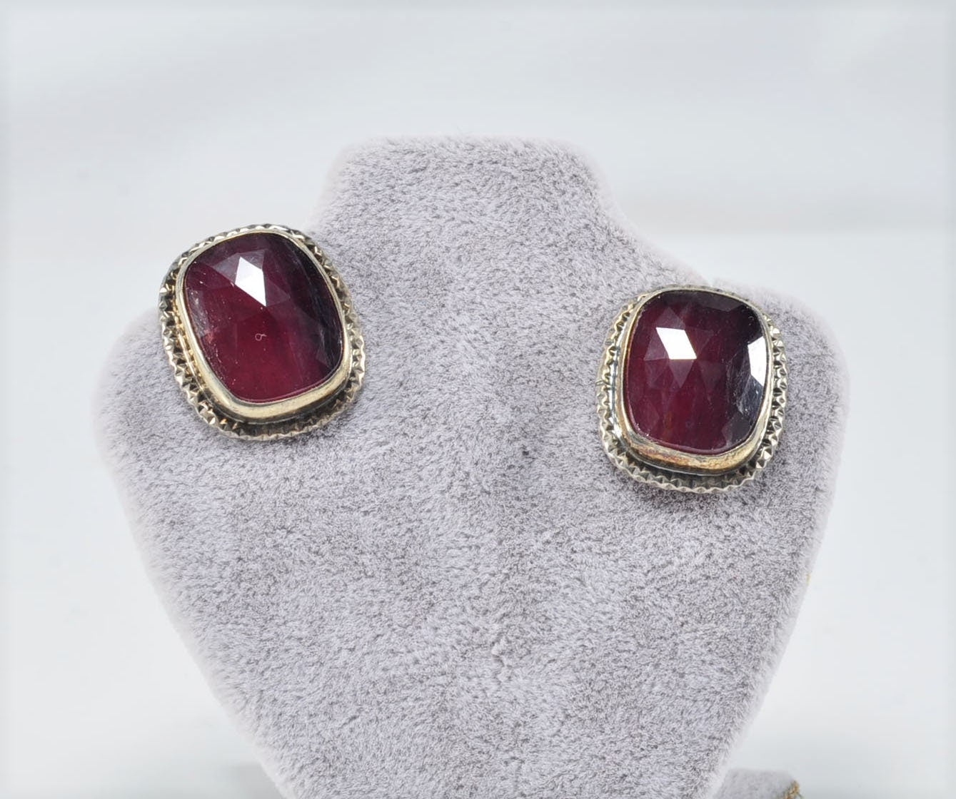 Handmade Genuine Natural Ruby Silver Earring,Ruby Earring Jewelry,Handcrafted Earring Gift for Her