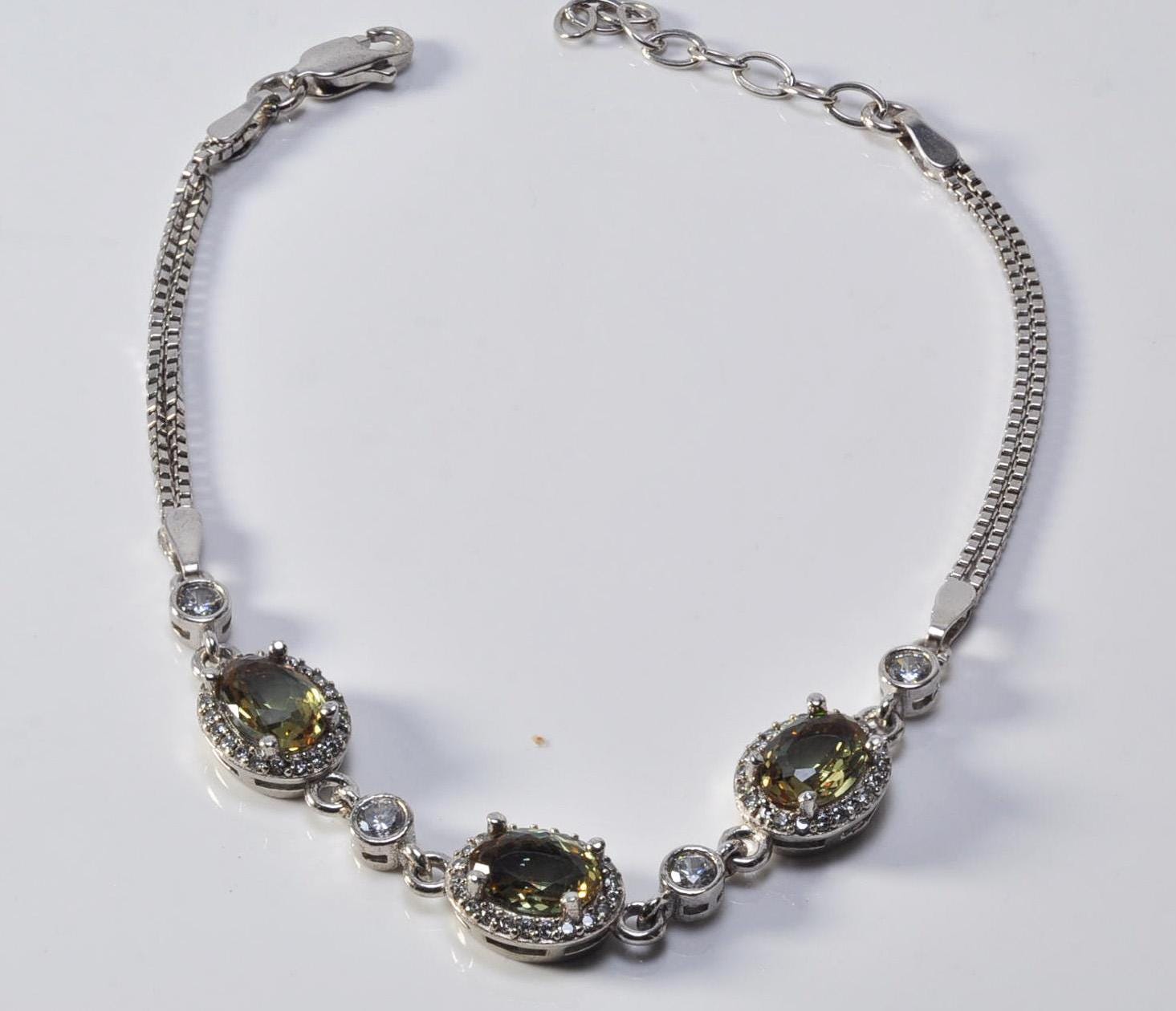 Handmade Color Changing Sultanite Bracelet, Sterling Silver Jewelry