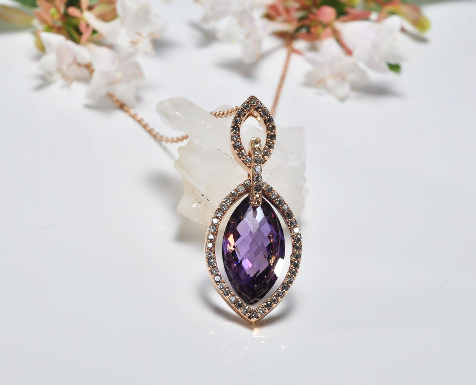 Handmade Amethyst 925 Sterling Silver Necklace: Gemstone Jewelry