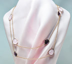 Handmade Amethyst and Rose Quartz Silver Necklace,925 Sterling Silver Authentic Necklace, Amethyst and Rose Quartz Gemstone Jewelry