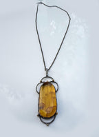 Handmade Sterling Silver Amber Necklace: Gemstone Jewelry Gift