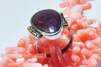 Handmade Ruby Silver Ring, Handcrafted Ruby Jewelry,Wedding Ring Gift, Dark Pink Ruby Ring,Gift for her