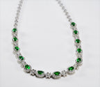 Handmade Emerald & Zircon 925 Sterling Silver Necklace