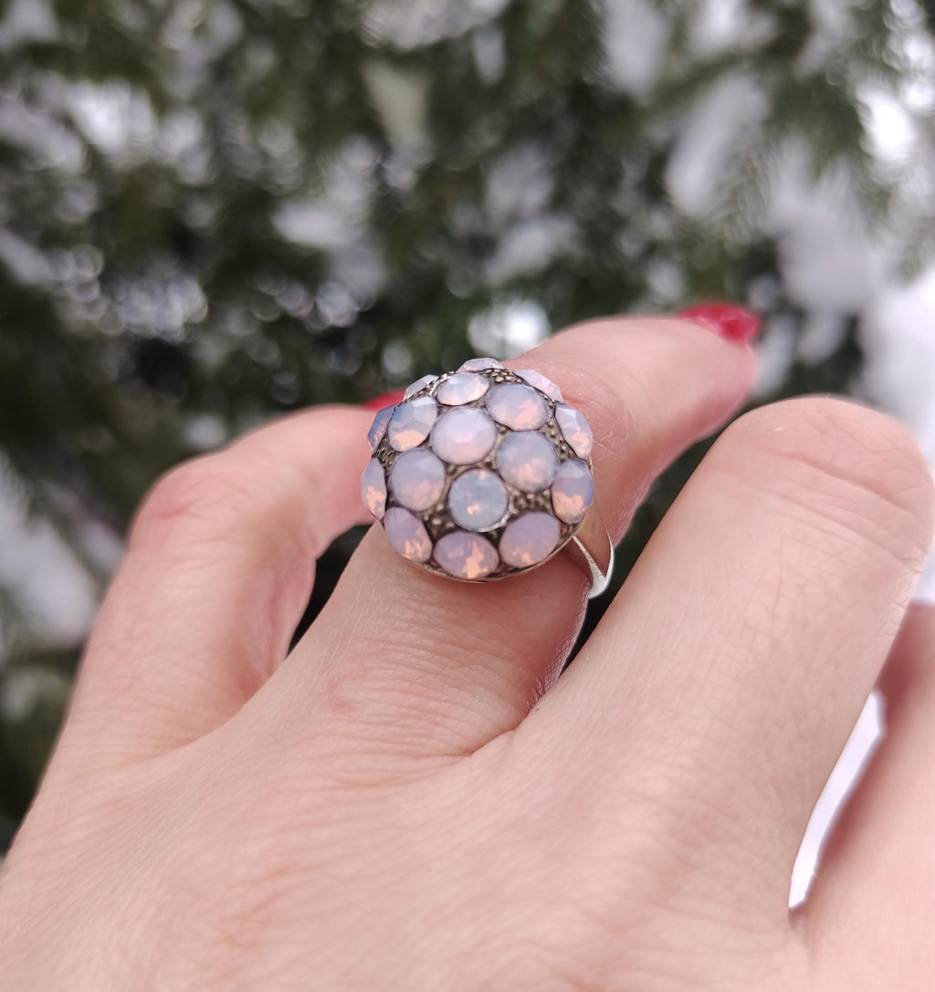 Handmade Genuine Pink Quartz Silver Ring,Pink Quartz Ring Jewelry, 925 Sterling Silver Pink Quartz Ring,Anniversary Gift