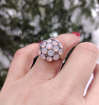 Handmade Genuine Pink Quartz Silver Ring,Pink Quartz Ring Jewelry, 925 Sterling Silver Pink Quartz Ring,Anniversary Gift
