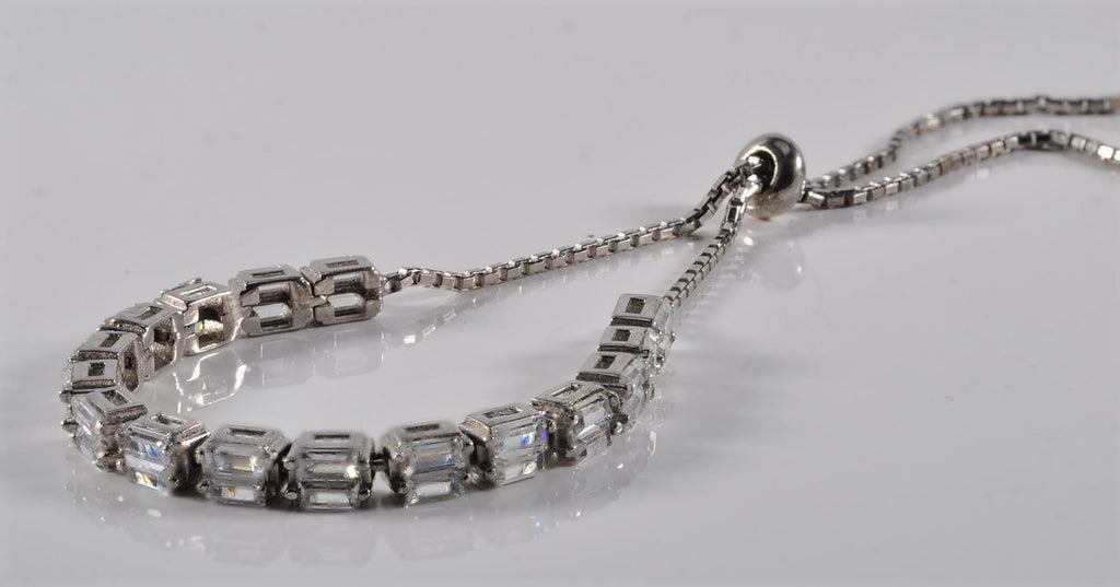 Handmade Baguette Zircon Silver Bracelet: Wedding Jewelry Gift