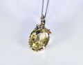 Topaz Silver Necklace,Handmade 925 Sterling Silver Genuine Authentic Necklace,Topaz Gemstone Jewelry Gift for Her