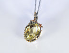 Topaz Silver Necklace,Handmade 925 Sterling Silver Genuine Authentic Necklace,Topaz Gemstone Jewelry Gift for Her
