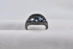 Handmade Aquamarine Black Silver Ring: Tranquility Stone Jewelry