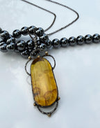 Handmade Sterling Silver Amber Necklace: Gemstone Jewelry Gift