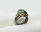 Handmade Genuine Emerald 925 Sterling Silver Ring, Handcrafted Emerald Ring Jewelry,Wedding Ring Gift, Anniversary Gift,Gift for Her