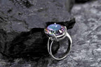 Handmade Genuine Mystic Topaz Silver Ring,Mystic Topaz Jewelry,Mystic Topaz Gemstone Ring,Crystal Cut Ring,Handcrafted,Artist Design