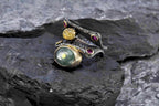 Handmade Emerald Rutile Quartz and Ruby Silver Ring, Multistone Silver Ring, Handcrafted Jewelry Ring, Gift for Her