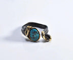 Handmade Turquoise Ring: 925 Sterling Silver Band, Natural Gemstone