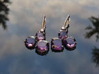 Handmade Amethyst and Zircon Silver Earrings: February & December Birthstones