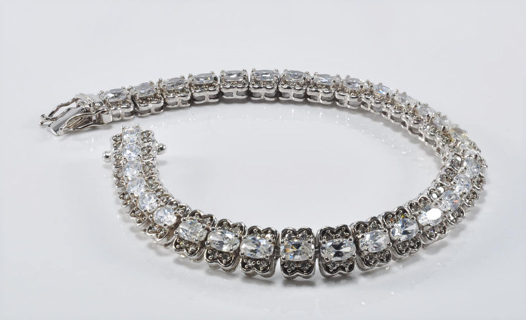Handmade Genuine Baguette Zircon Gemstone Silver Bracelet, Zircon Bracelet Jewelry,Handcrafted, Gift For Her, Wedding Gift