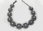Handmade Zircon Gemstone Bracelet: Black Silver Jewelry Gift