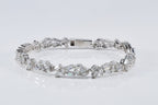 Handmade Genuine Baguette Zircon Gemstone Silver Bracelet, Zircon Bracelet Jewelry,Handcrafted, Gift For Her, Wedding Gift