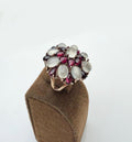Handmade Garnet and Moonstone Sterling Silver Ring