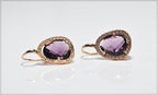 Handcrafted Amethyst & Zircon Silver Earrings: Spiritual Jewelry