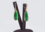 Handmade Rose Silver Jade Earrings with Zircon