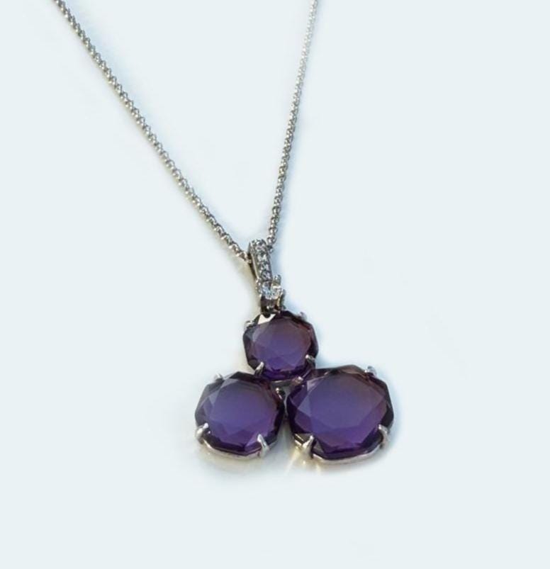 Handmade Amethyst 925 Sterling Silver Necklace: Gemstone Jewelry