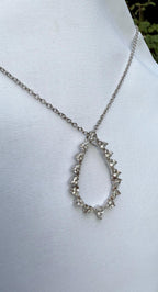 Sterling Silver Zircon Gemstone Necklace: Handmade Wedding Jewelry