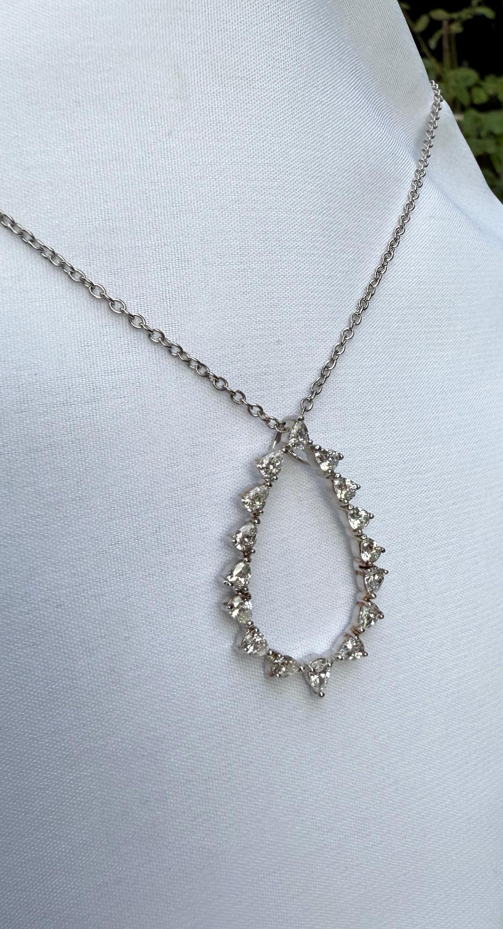 Sterling Silver Zircon Gemstone Necklace: Handmade Wedding Jewelry