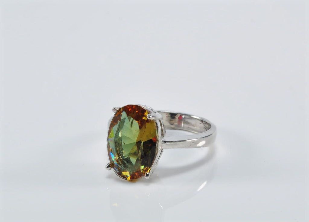 Handmade Sultanite Ring: Color Changing Gemstone, Sterling Silver